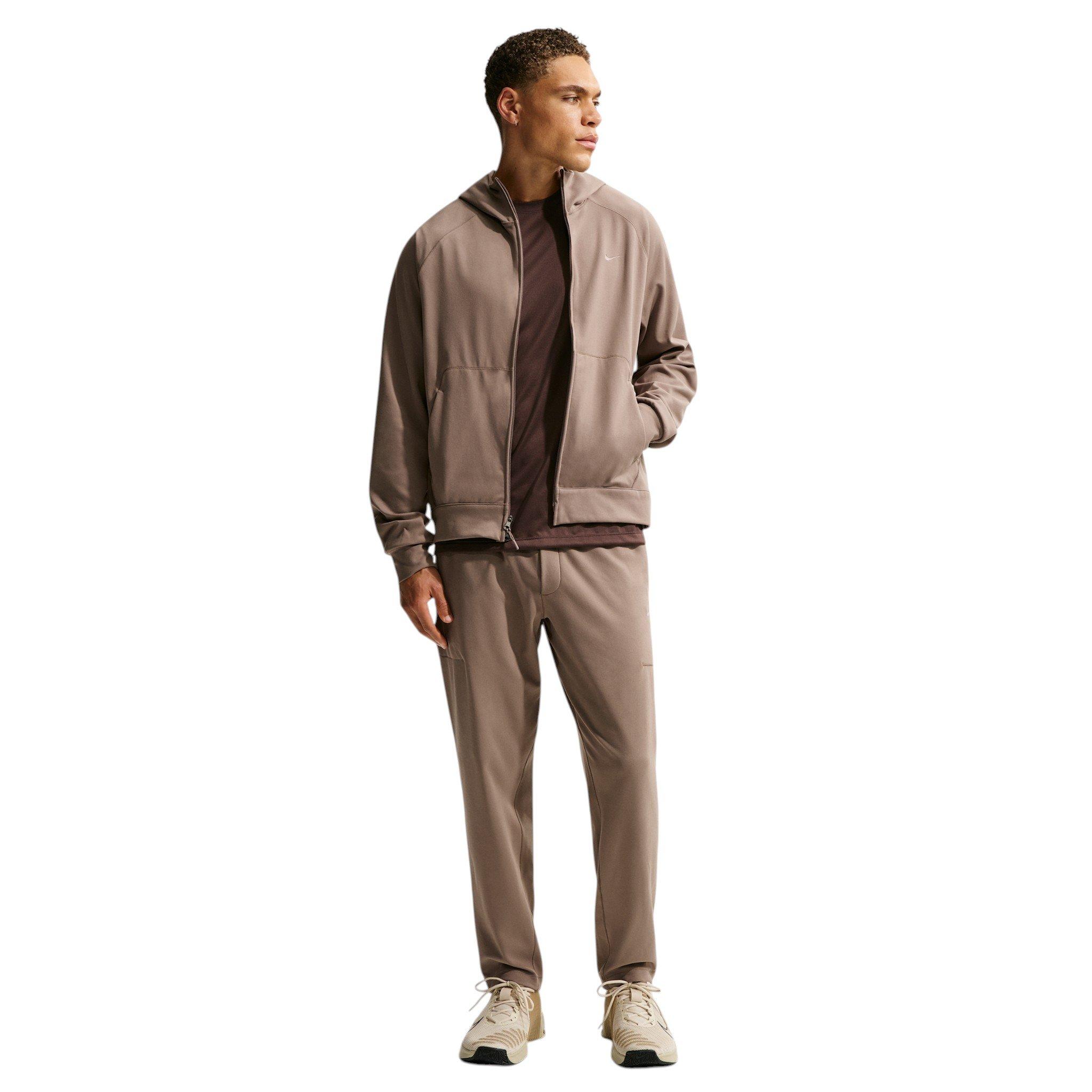 Nike Men's Primary NanoKnit Dri-FIT UV Protection Full-Zip Performance Hoodie - Brown - BROWN